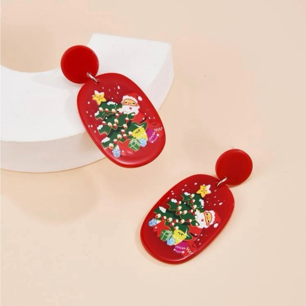 NWT Red Santa Christmas Earrings